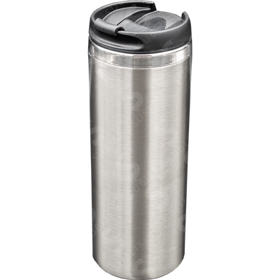 Vaso de Acero 450ml. Tipo Starbucks. Color Plata Blue Heat