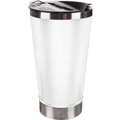 Termo Vaso de acero con destapador 20oz Montejo blanco