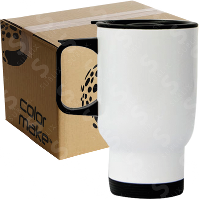 Jarra de Acero 16oz Tipo Viajera Blanco (Caja de 12) Color Make