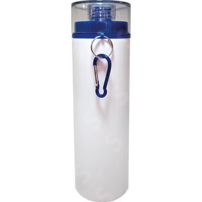 Botella de aluminio 750ml. Blanca con tapa de rosca color azul ColorMake