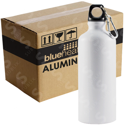 Botella de aluminio 750ml Deportiva color blanco (Caja de 12) Blue Heat