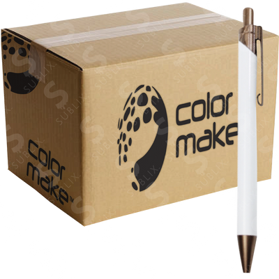 Pluma de Aluminio Modelo 9268 Para Sublimar Cabeza Rosa Cobrizo (Caja de 50) Color Make