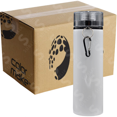 Botella de aluminio 750ml Blanca tapa de rosca Negra (Caja de 12) Color Make