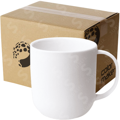 Taza de cerámica 11oz Blanca Base Redonda (Caja de 36) Color Make