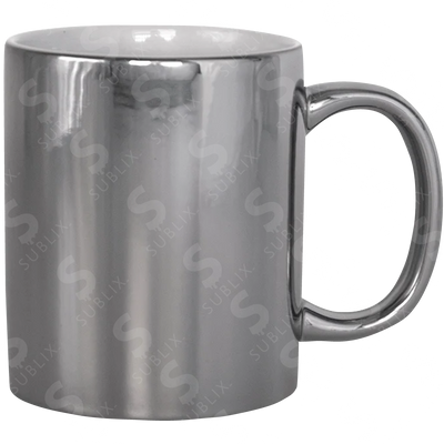 Taza de cerámica 11oz. Metálica Plata