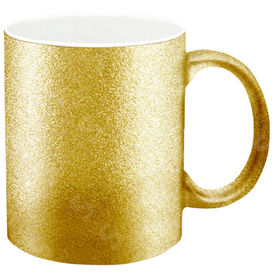 Taza de cerámica 11oz. Diamantada Oro