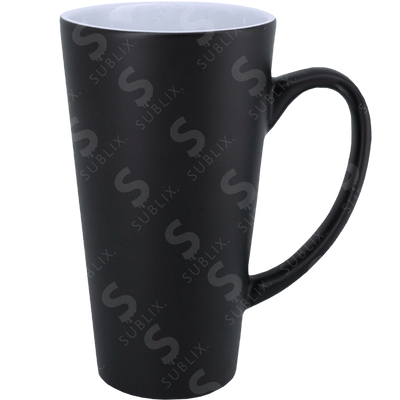 Taza de cerámica 17oz. Mágica color negro cónica