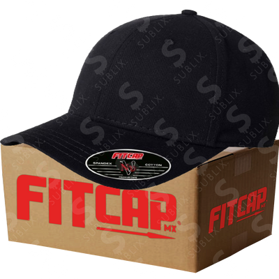 Gorra FitCap Adulto Modelo NU No 075 Color Negro (Caja de 6 pzas)
