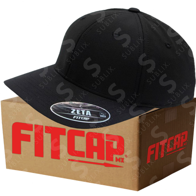 Gorra FitCap Adulto Modelo Zeta No 100 Color Negro (Caja de 6 pzas)