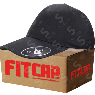 Gorra FitCap Adulto Modelo Alfa No 010 Color Negro (Caja de 6 pzas)